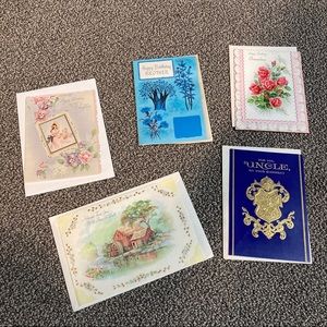 Lot of 5 Vintage Greeting Cards with Envelopes